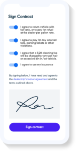 Dealerware mobile contracts contactless