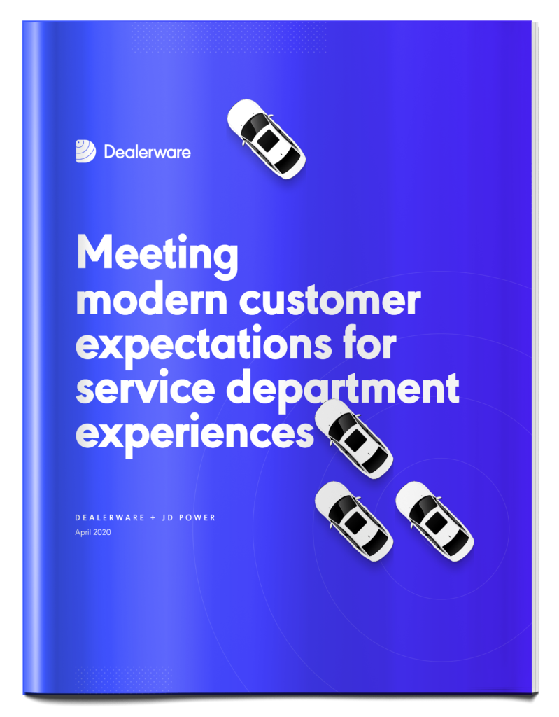 The cover of the Dealerware + JD Power research report "Meeting modern customer expectations for service department experiences"