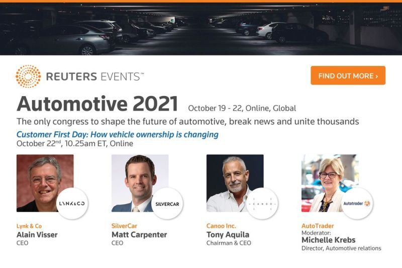 A description of the Reuters Automotive Summit 2021 and headshots of the panelists