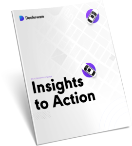 An image of the cover of a guide from Dealerware titled "Insights to Action." The guide describes how to analyze data and make strategic plans.